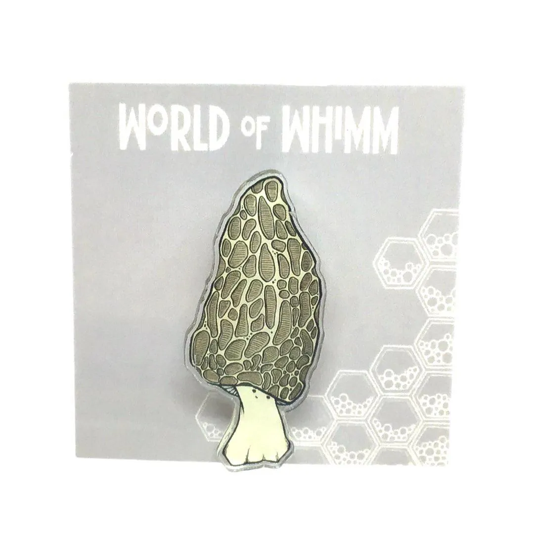 (30% Off) Pin - Morel Mushroom Acrylic by World of Whimm