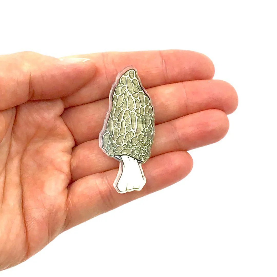 (30% Off) Pin - Morel Mushroom Acrylic by World of Whimm