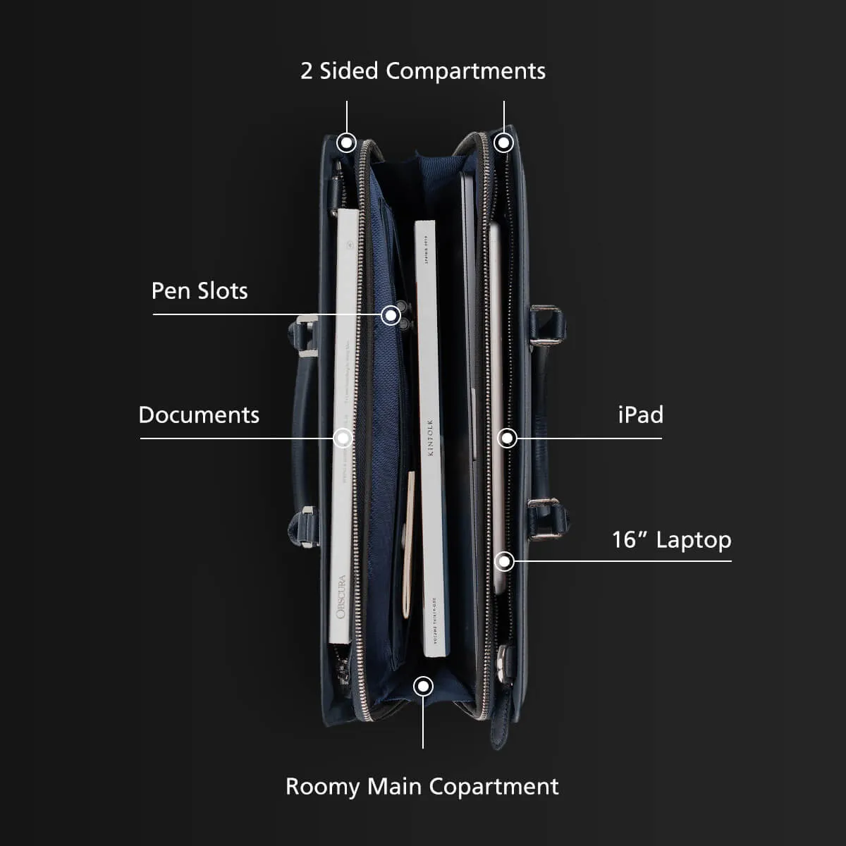 Alpha Leather-Trimmed Briefcase