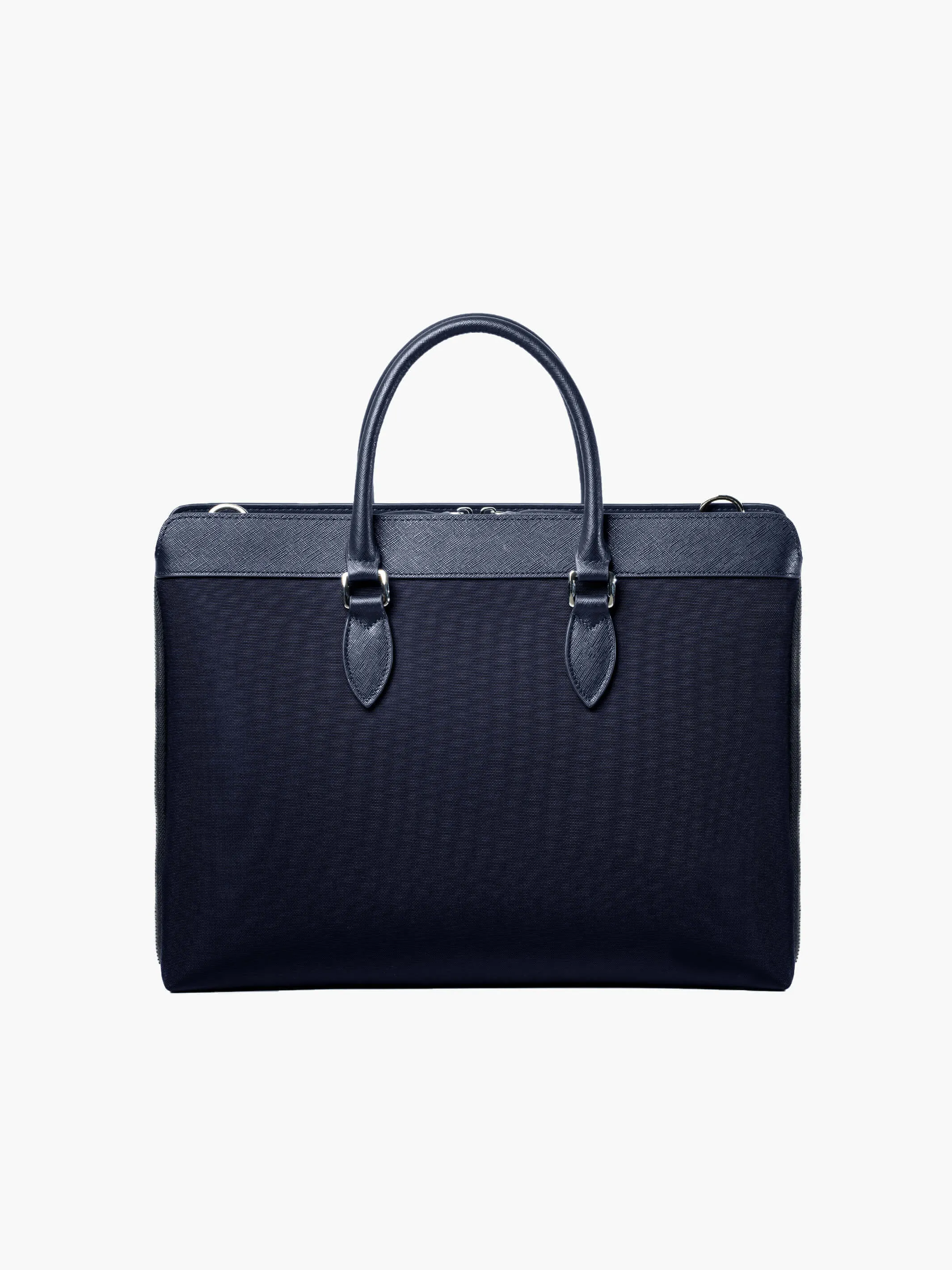 Alpha Leather-Trimmed Briefcase