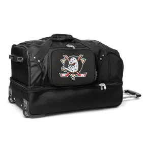 Anaheim Ducks 27" Black Rolling Drop Bottom Duffel