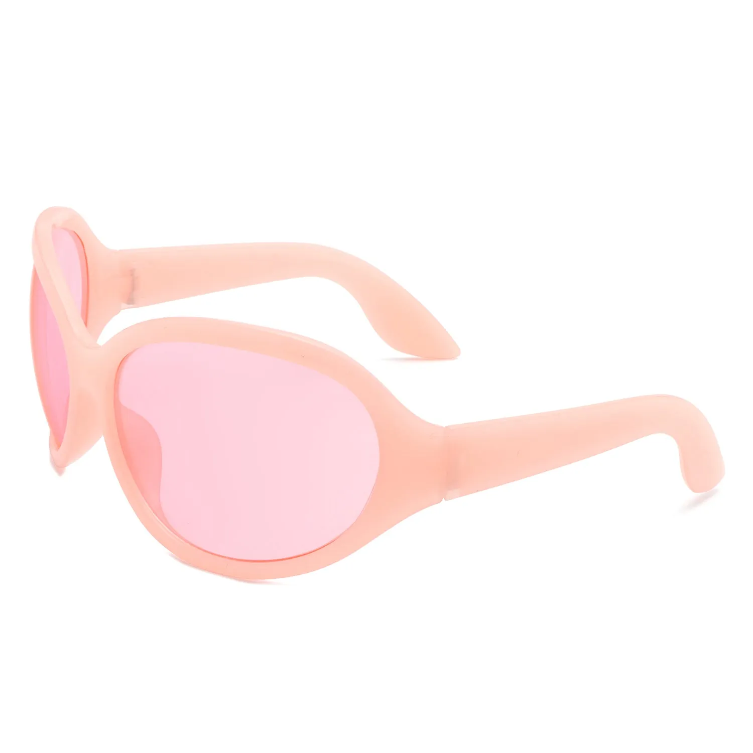 Aurora - Oversize Fashion Curved Large Women Round Sunglasses