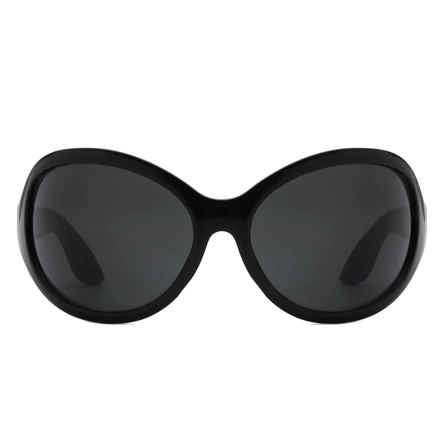 Aurora - Oversize Fashion Curved Large Women Round Sunglasses