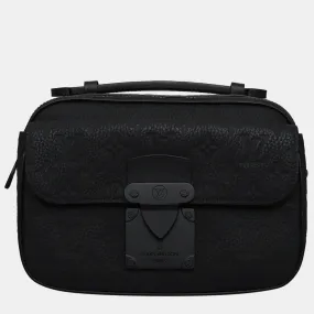 Black Taurillon S Lock Messenger Bag