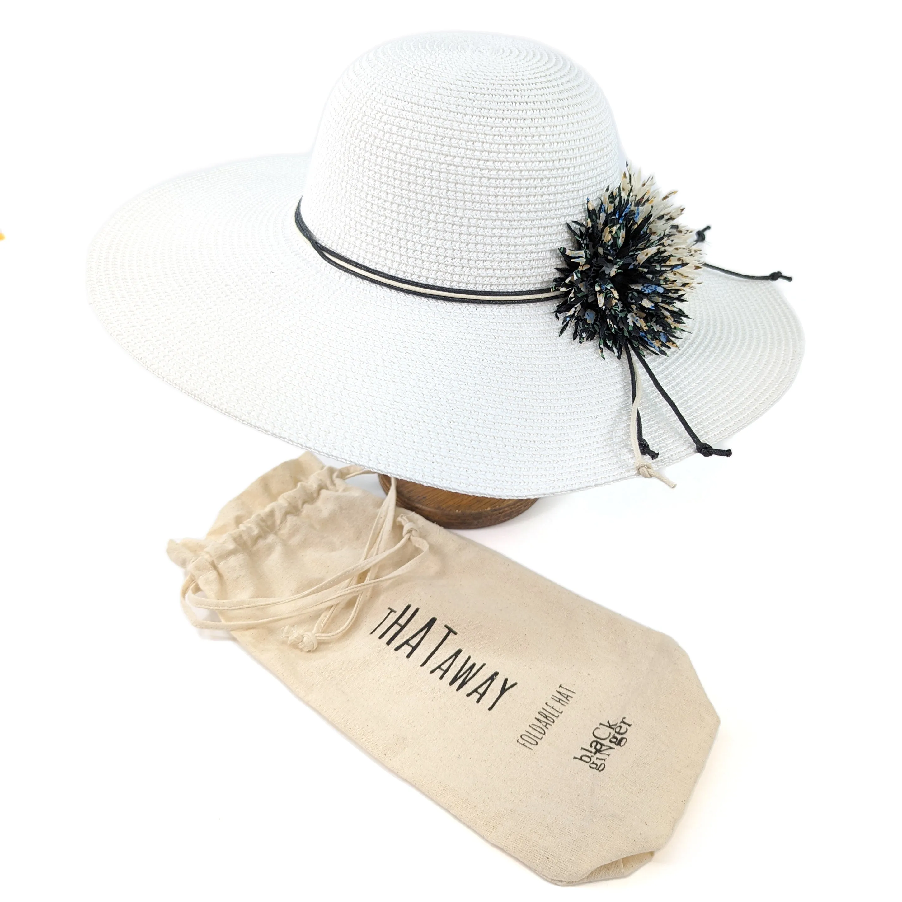 Blooming Flowers Foldable Hat - White