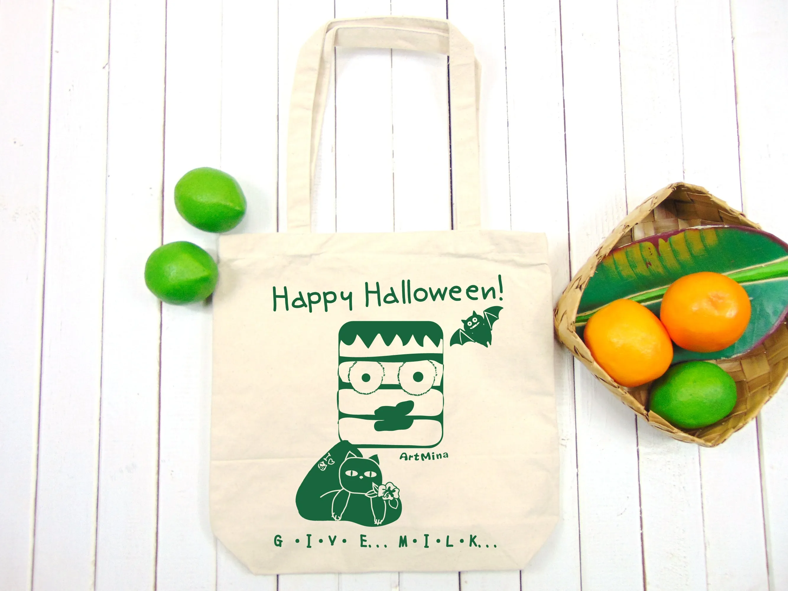 Canvas Tote Bag "Cat Lover Frankenstein" [FREE SHIPPING]