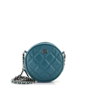 CHANEL Round Clutch with Chain Quilted Caviar Mini