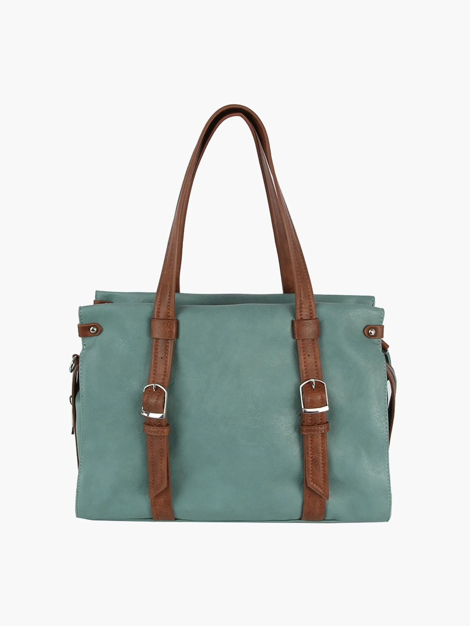 CMS043 Lori Two Tone Satchel Tote