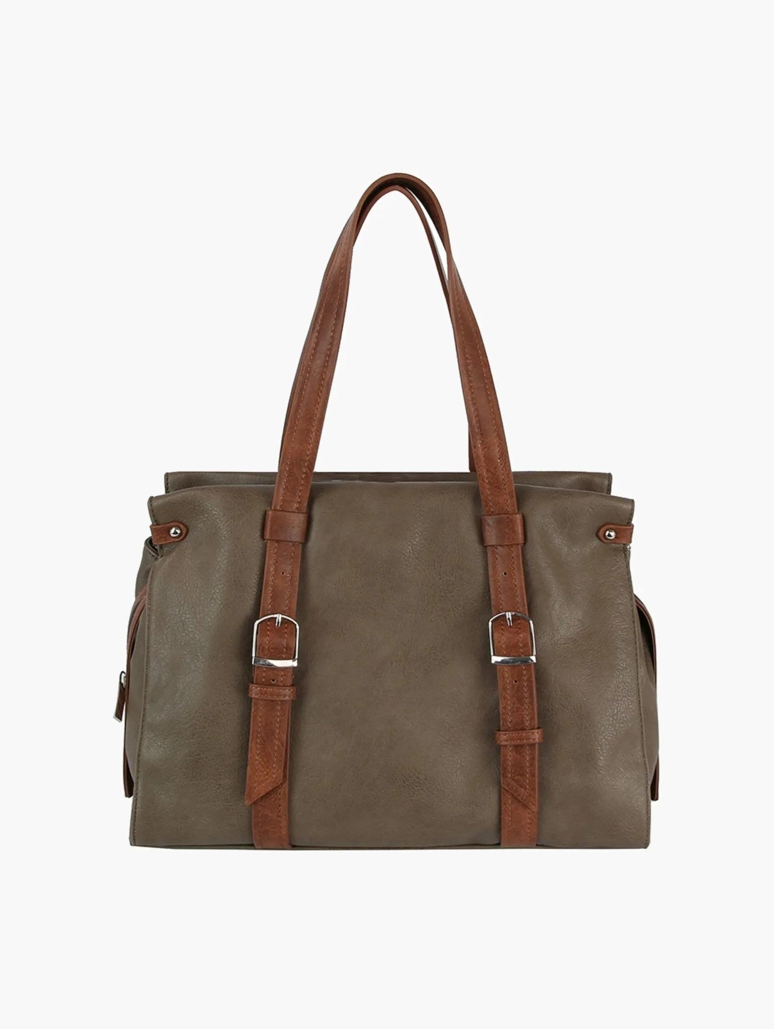 CMS043 Lori Two Tone Satchel Tote