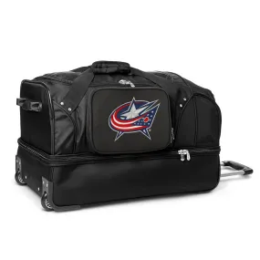 Columbus Blue Jackets 27" Black Rolling Drop Bottom Duffel