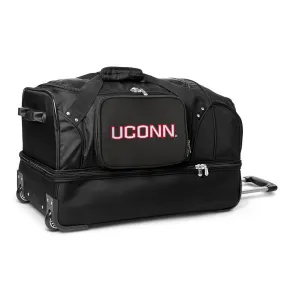 Connecticut Huskies 27" Black Rolling Drop Bottom Duffel