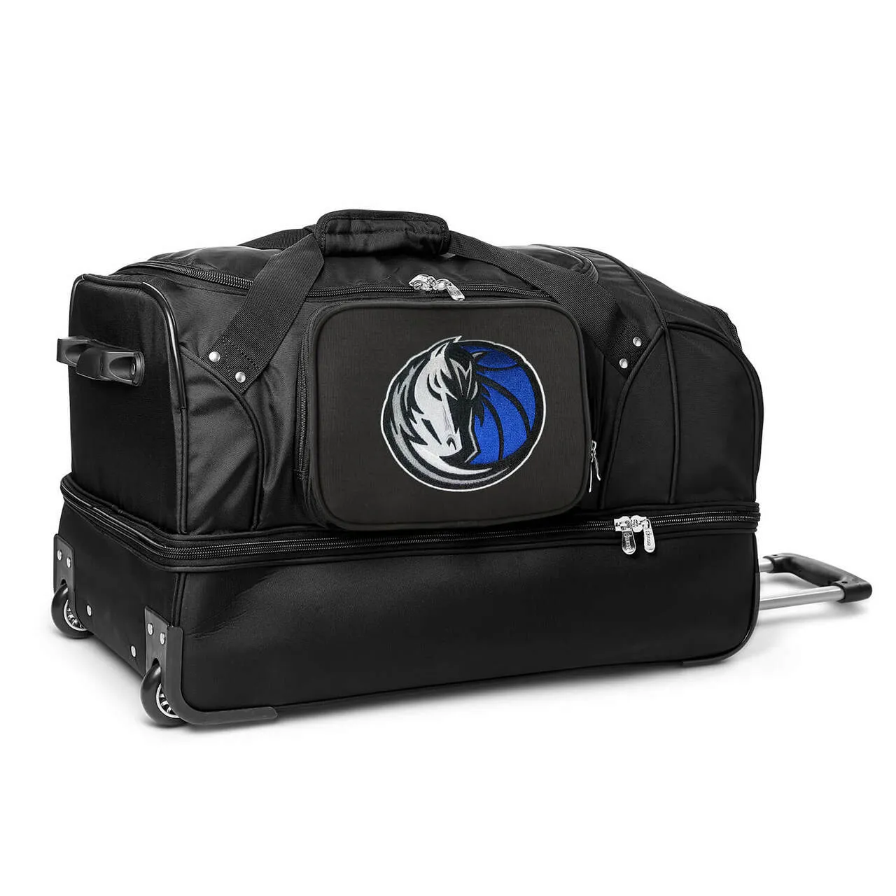 Dallas Mavericks 27" Black Rolling Drop Bottom Duffel