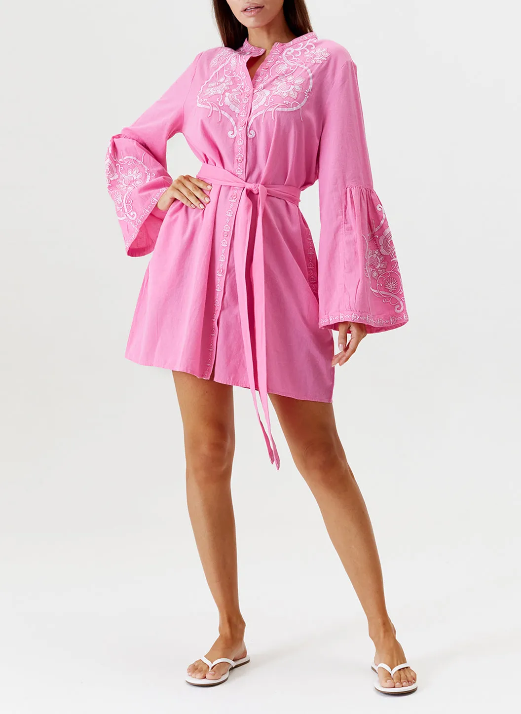 Everly Pink/White Kaftan