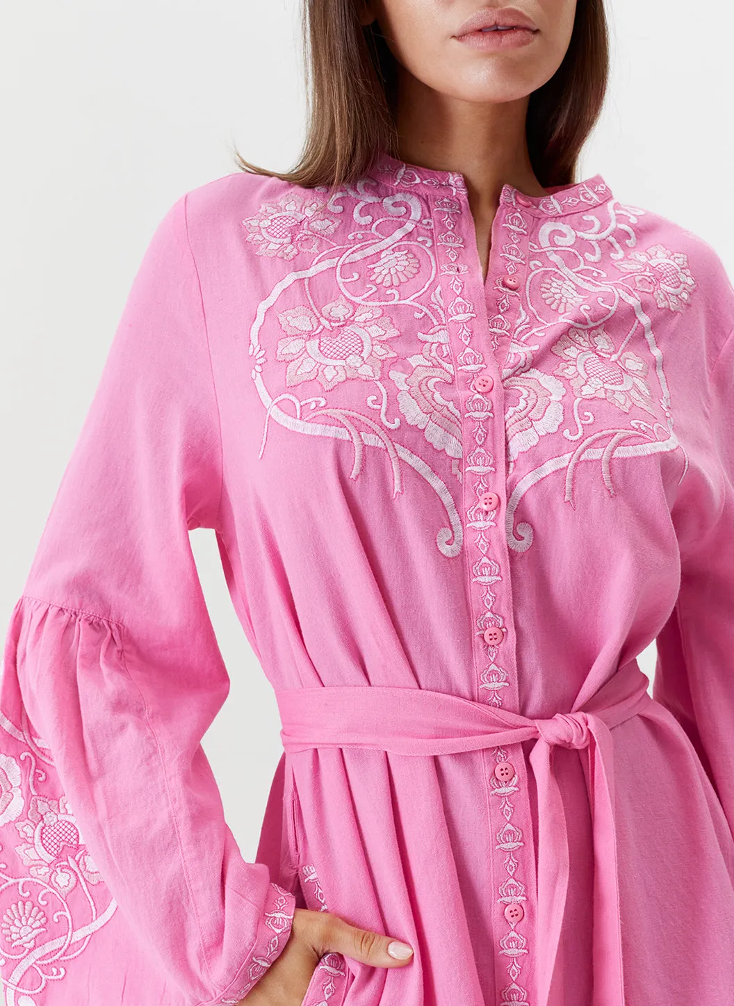 Everly Pink/White Kaftan