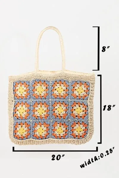 Flower Braided Tote Bag