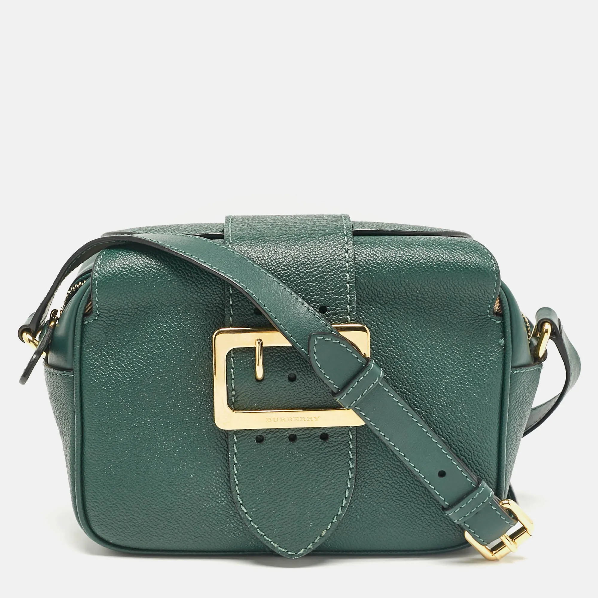 Green Leather Small Medley Buckle Crossbody Bag