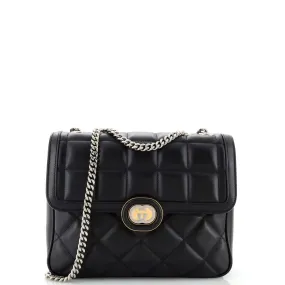 GUCCI Deco Chain Flap Bag Mixed Matelasse Leather Small