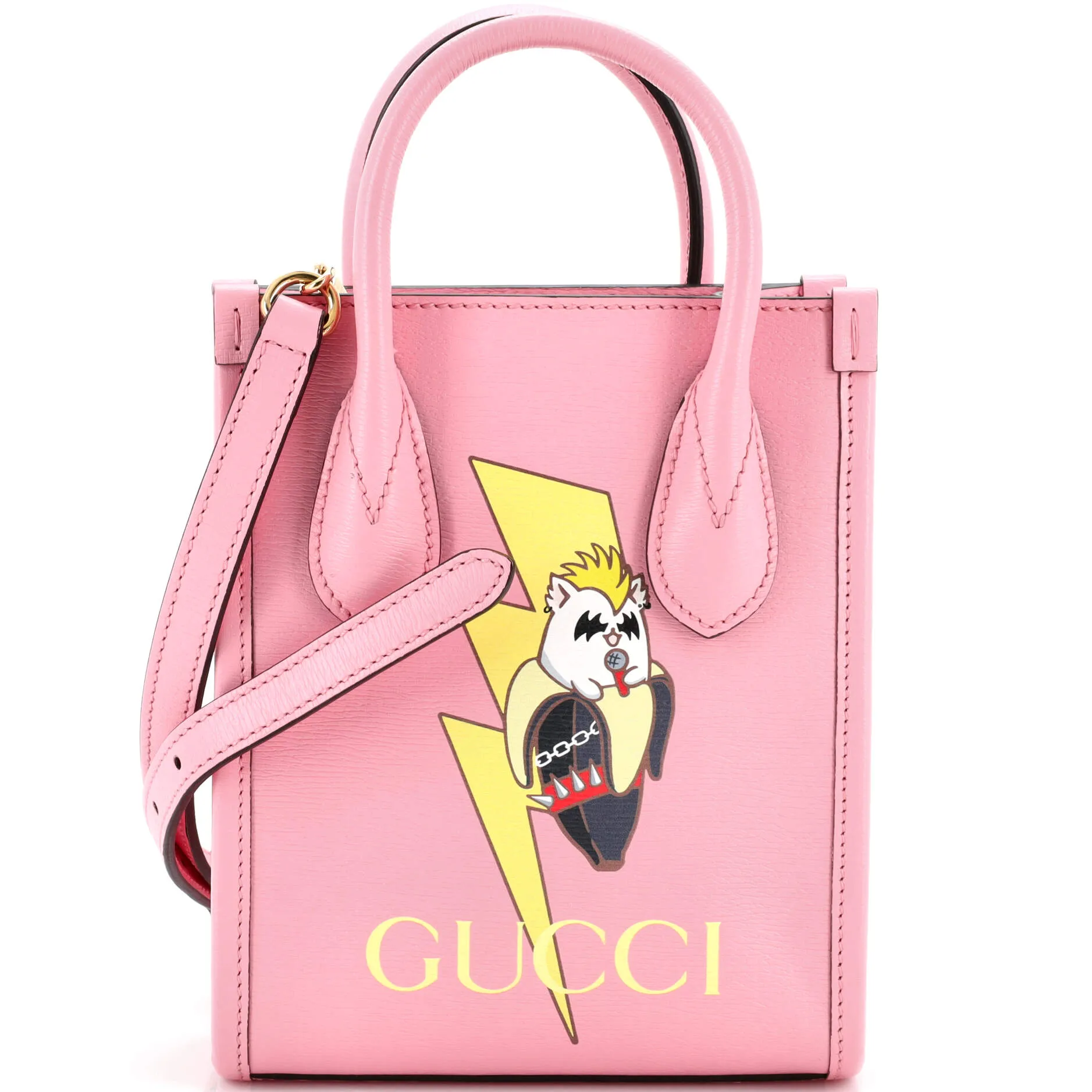 GUCCI Vertical Tote Bananya Printed Leather Mini