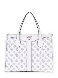 GUESS Silvana Satchel Bag White