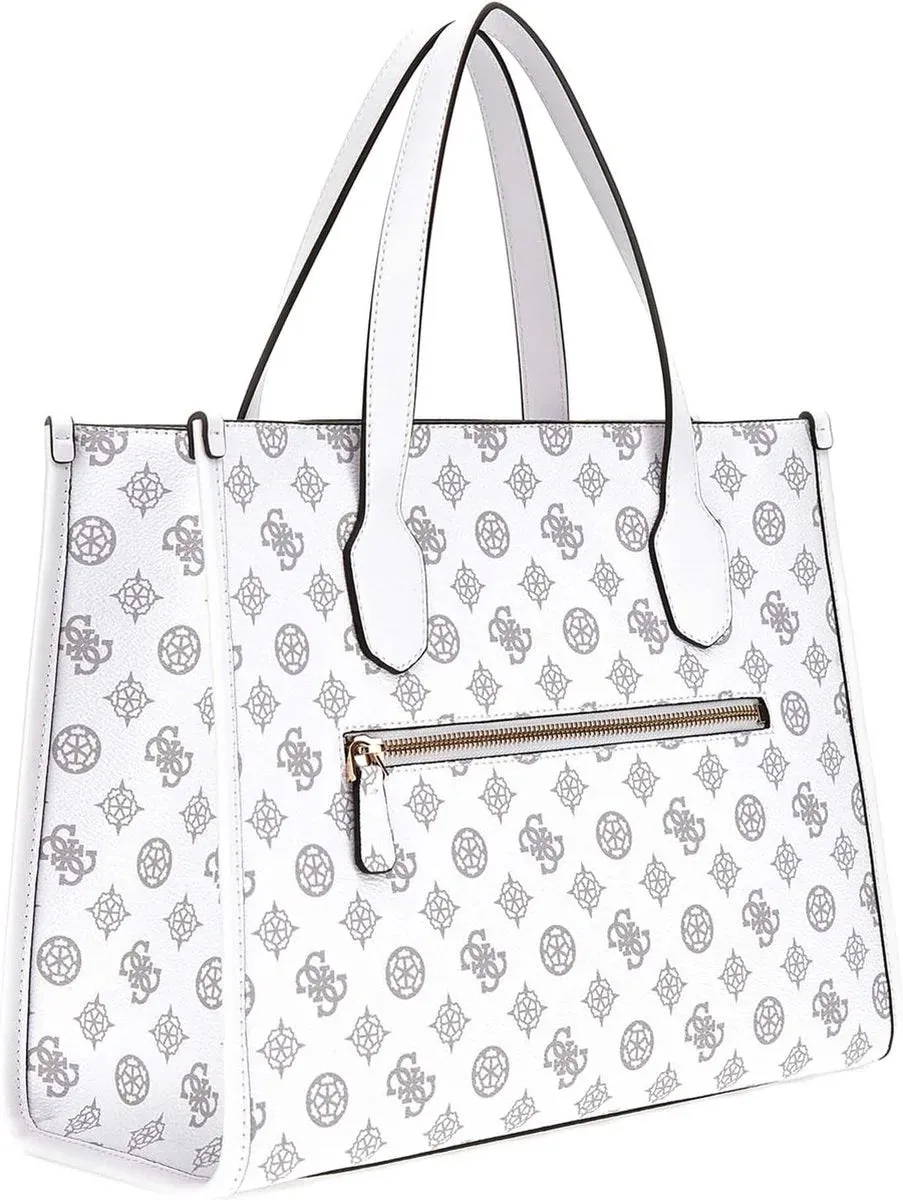 GUESS Silvana Satchel Bag White