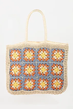 Haley Flower Braided Tote Bag