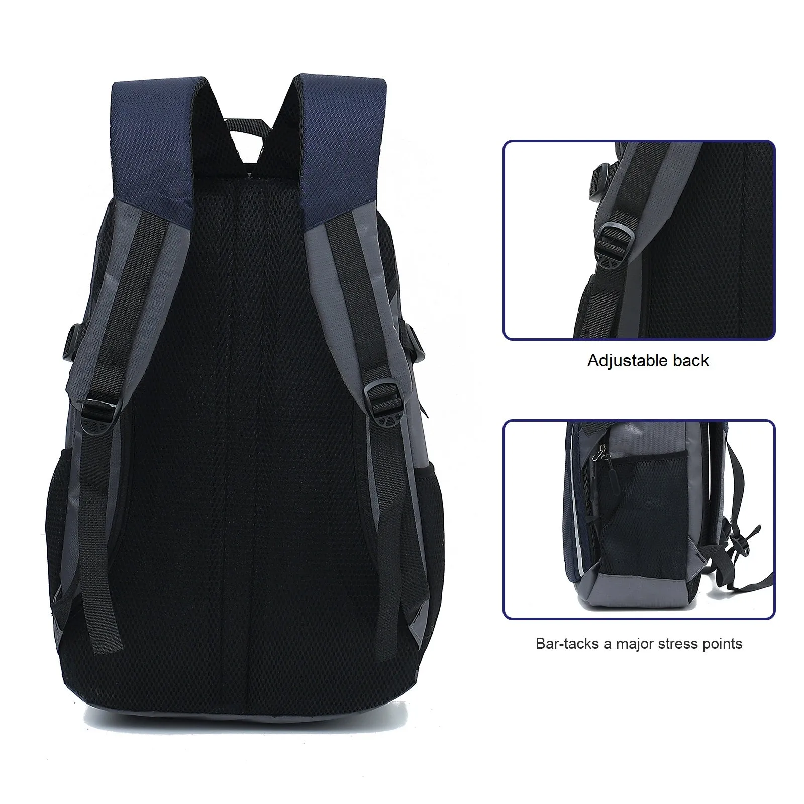 LARGE 40L CANVAS LIGHTWEIGHT CASUAL SCHOOL BACKPACK