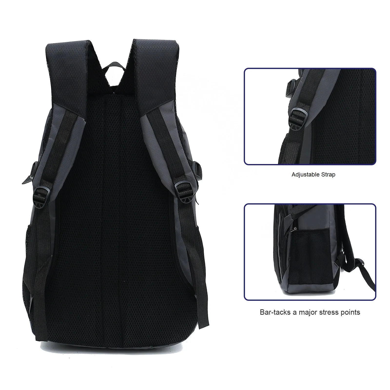 LARGE 40L CANVAS LIGHTWEIGHT CASUAL SCHOOL BACKPACK