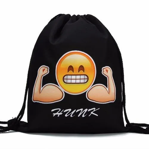 Lightweight Drawstring Emoji Bag