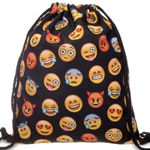 Lightweight Drawstring Emoji Bag