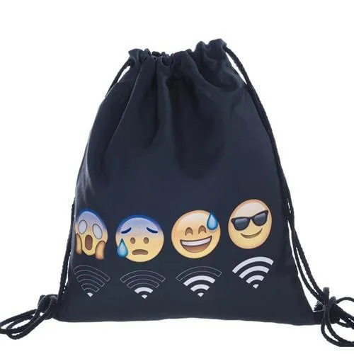 Lightweight Drawstring Emoji Bag