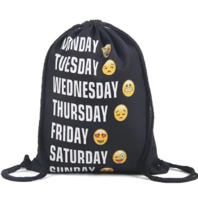 Lightweight Drawstring Emoji Bag