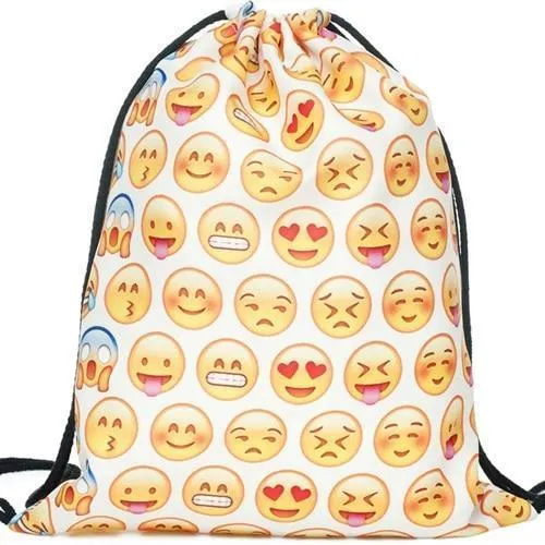 Lightweight Drawstring Emoji Bag