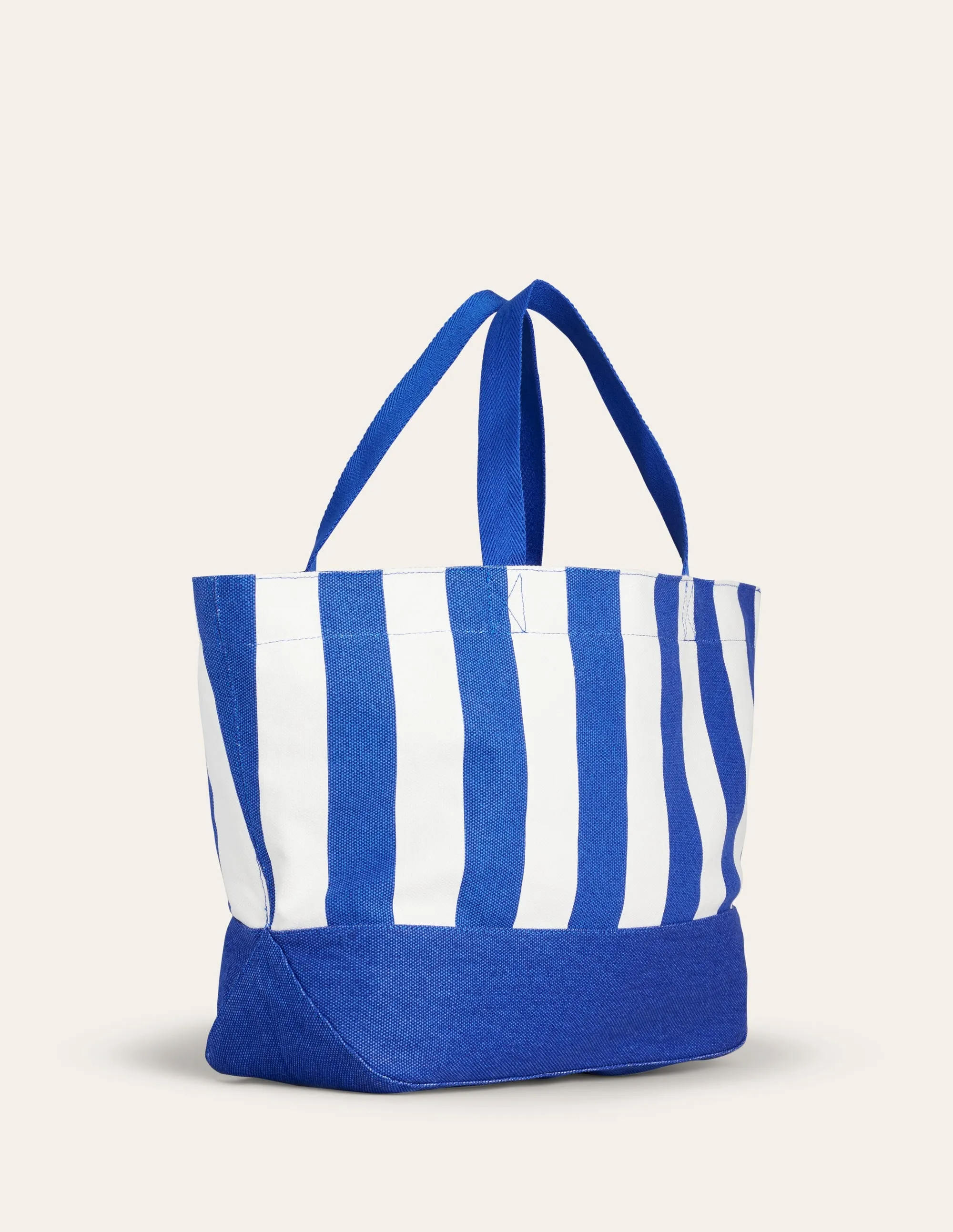 Relaxed Canvas Tote Bag-Blue Stripe