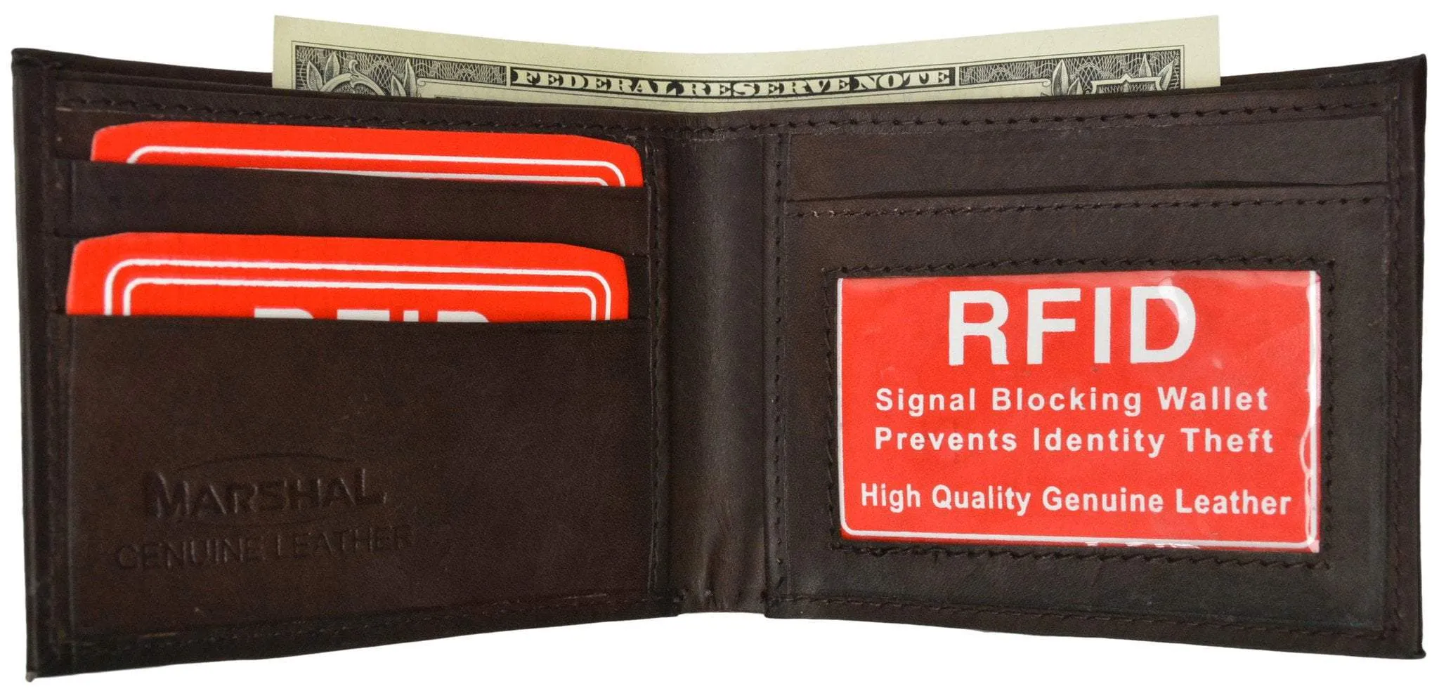 RFID Blocking Men's Leather Slim Bifold Wallet RFID 60 (C)