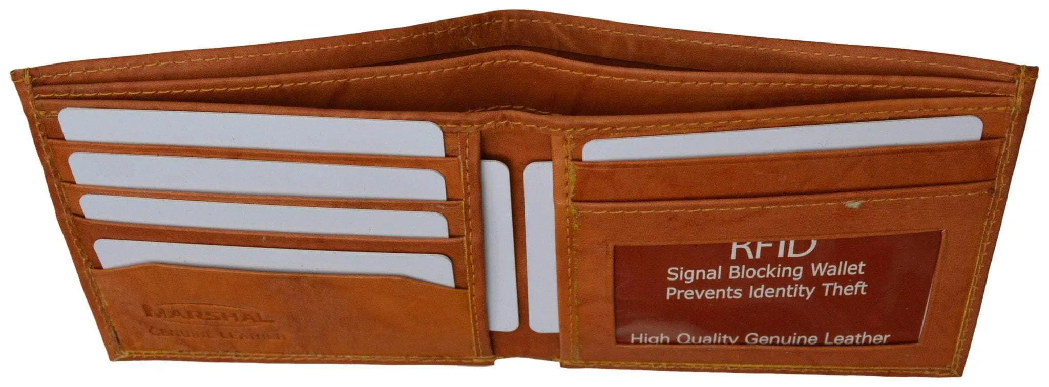 RFID Blocking Men's Leather Slim Bifold Wallet RFID 60 (C)