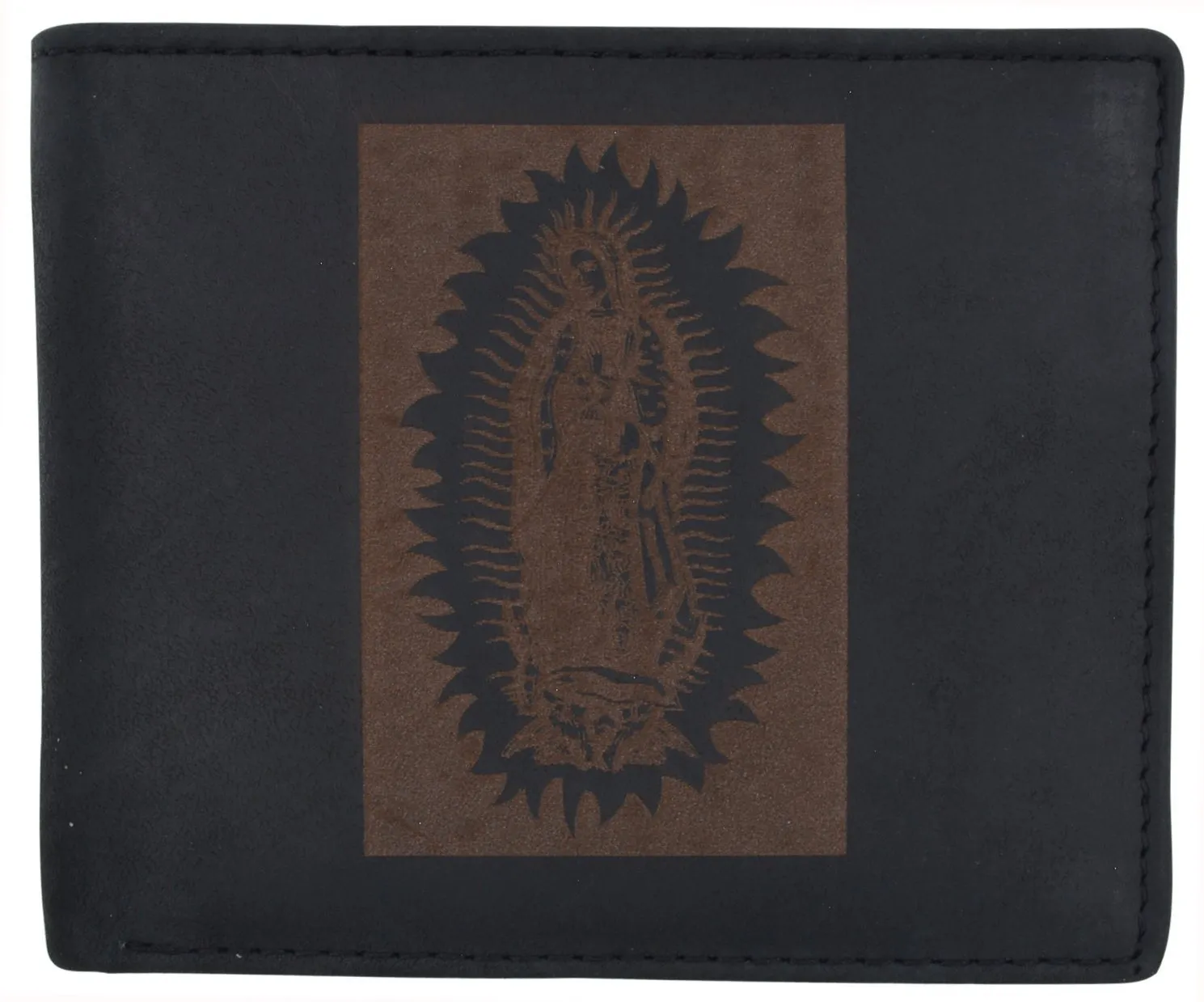 RFID Rustic Men Wallet-Guadalupe Virgin Design Craft Stamp