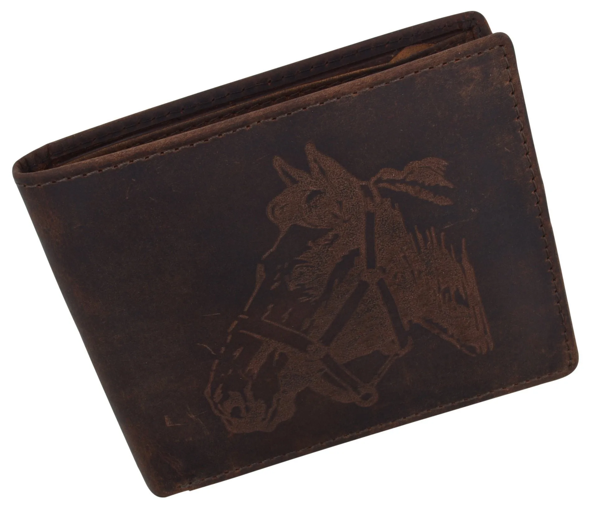 RFID Rustic Men Wallet-Horse Design Craft Stamp