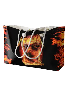 Rocksax Metallica Rope Handled Beach Bag - Fire