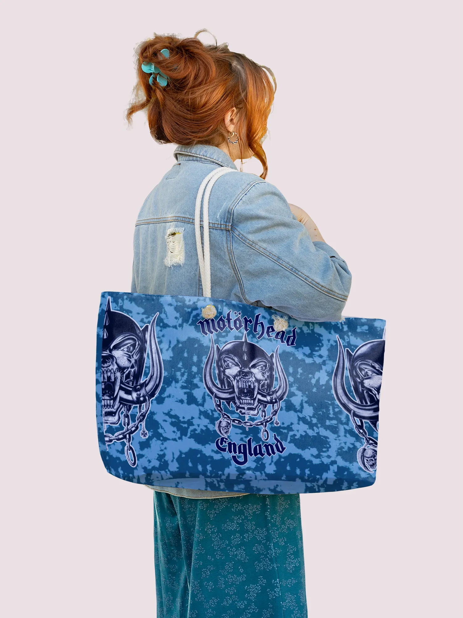 Rocksax Motorhead Rope Handled Beach Bag - Camo Blue