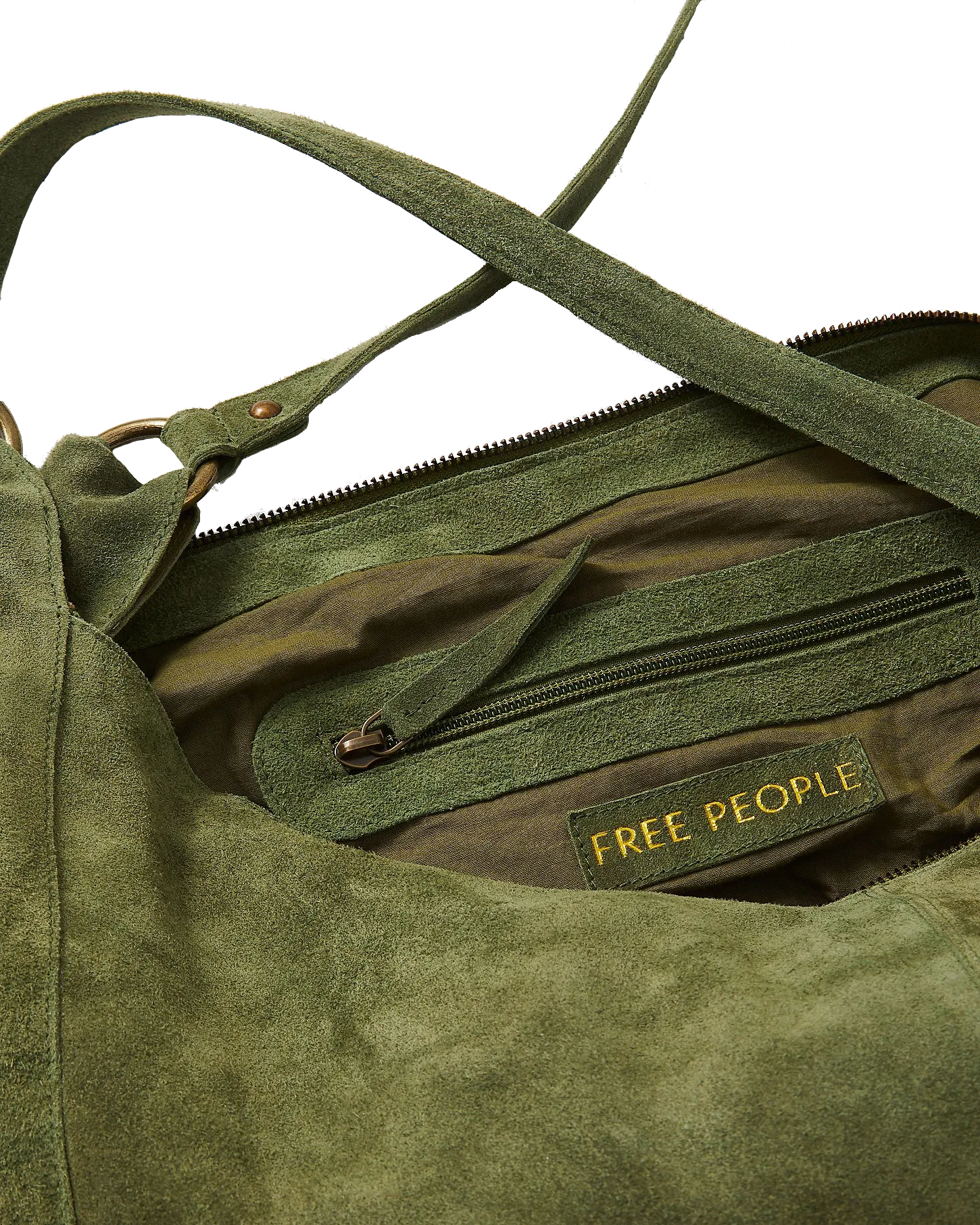 Roma Suede Tote Bag in Olive Moss