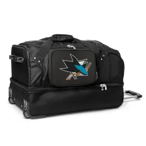 San Jose Sharks 27" Black Rolling Drop Bottom Duffel