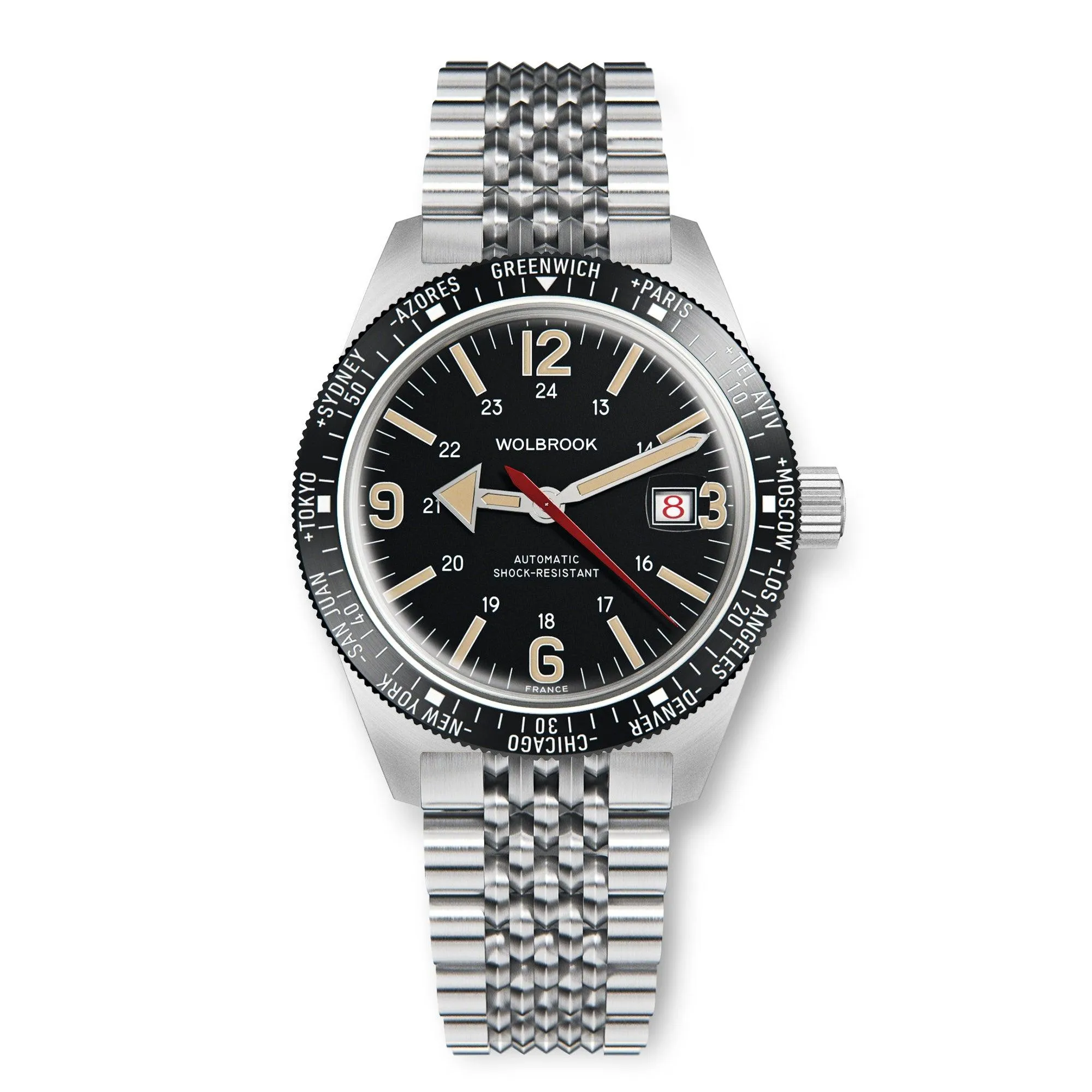 Skindiver WT Automatic Watch - Black Bezel & Vintage Lum