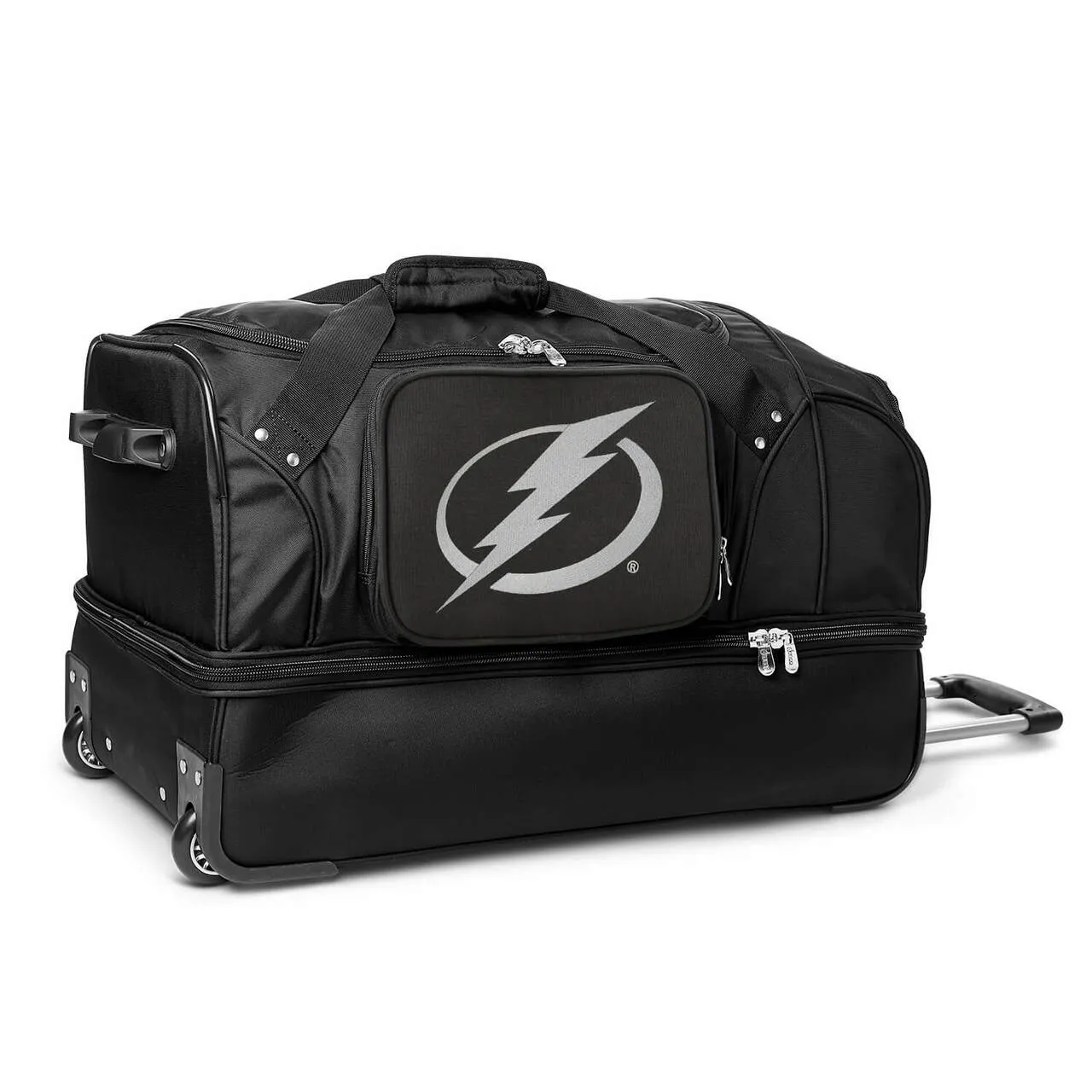 Tampa Bay Lightning 27" Black Rolling Drop Bottom Duffel