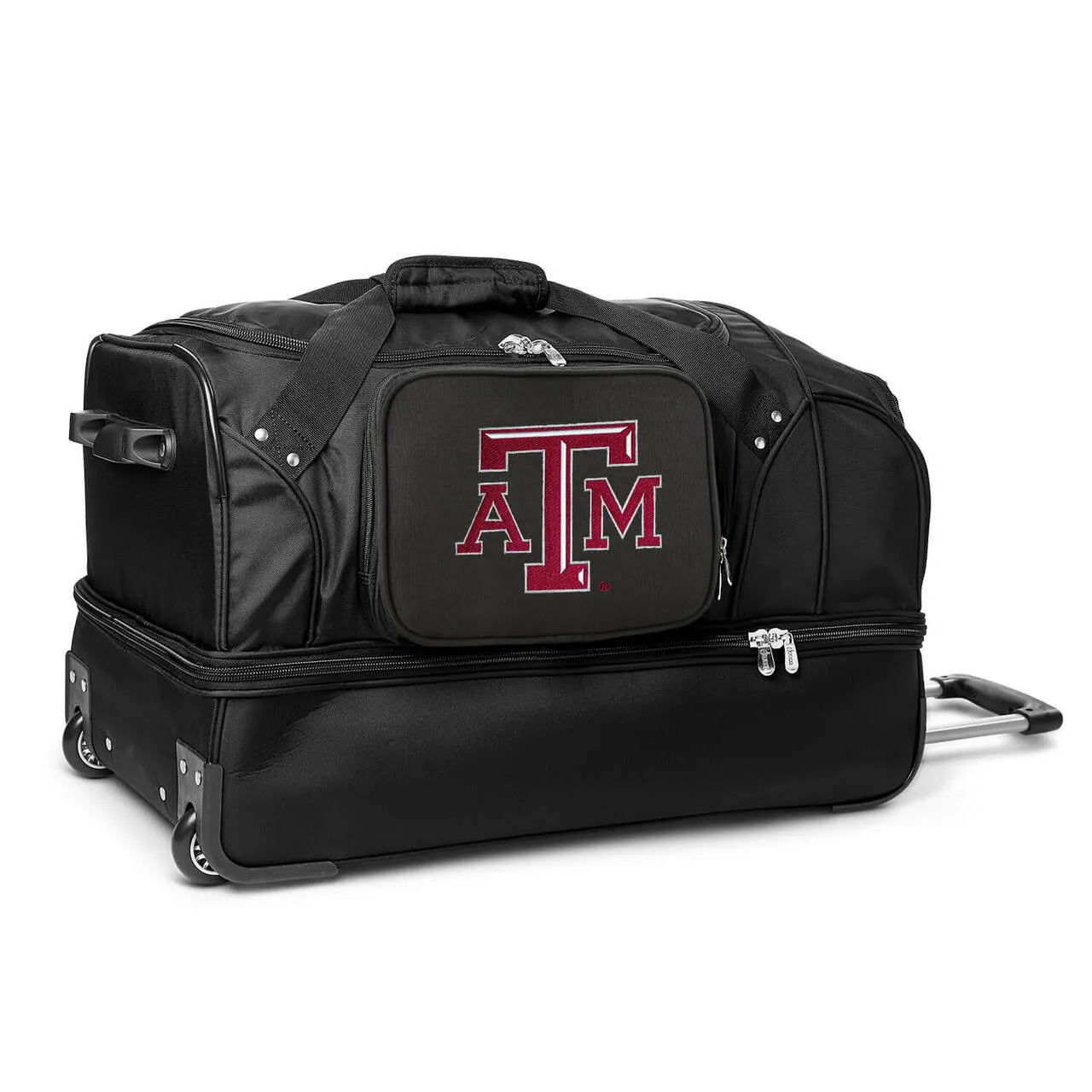 Texas A&M Aggies 27" Black Rolling Drop Bottom Duffel