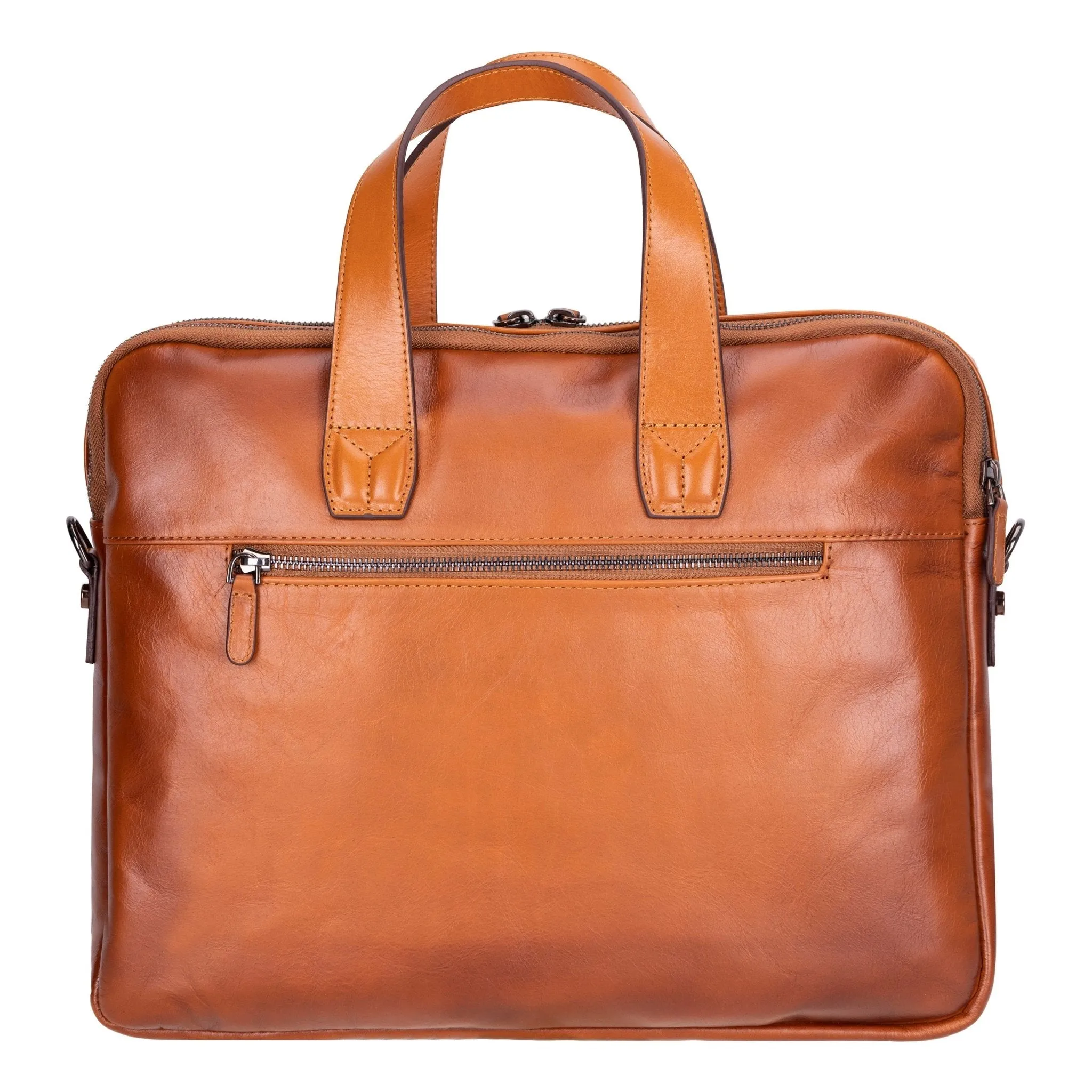 Thasos Leather Business Briefcase / Laptop Case 16", Burnished Tan