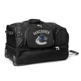 Vancouver Canucks 27" Black Rolling Drop Bottom Duffel