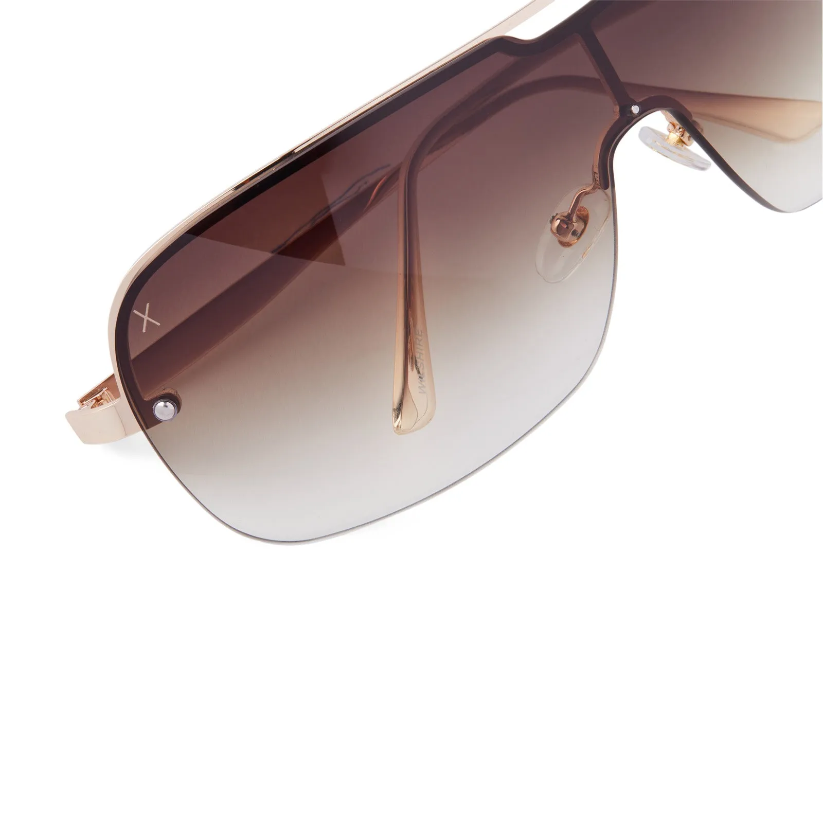 wilshire - shiny gold   brown gradient sharp sunglasses