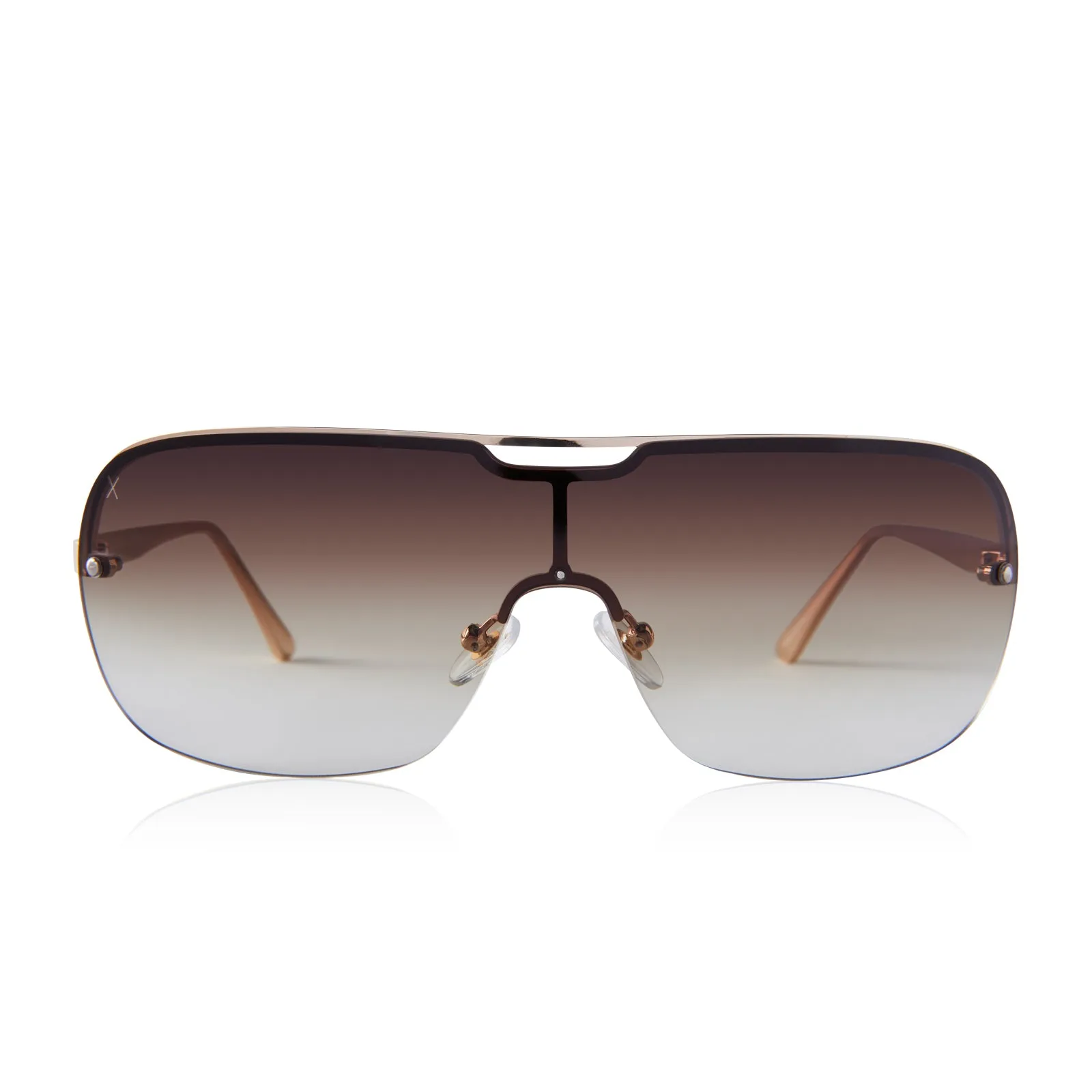 wilshire - shiny gold   brown gradient sharp sunglasses