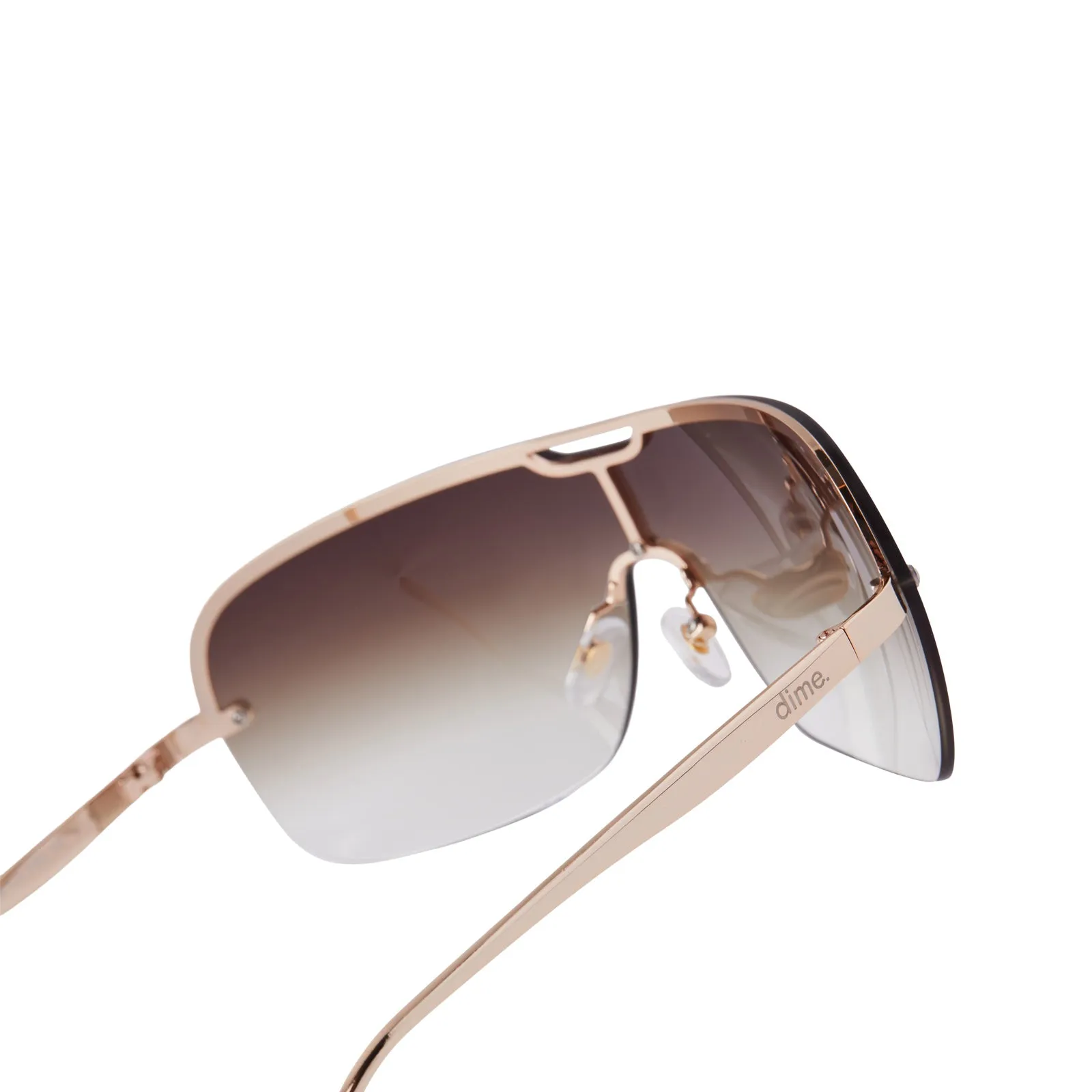 wilshire - shiny gold   brown gradient sharp sunglasses