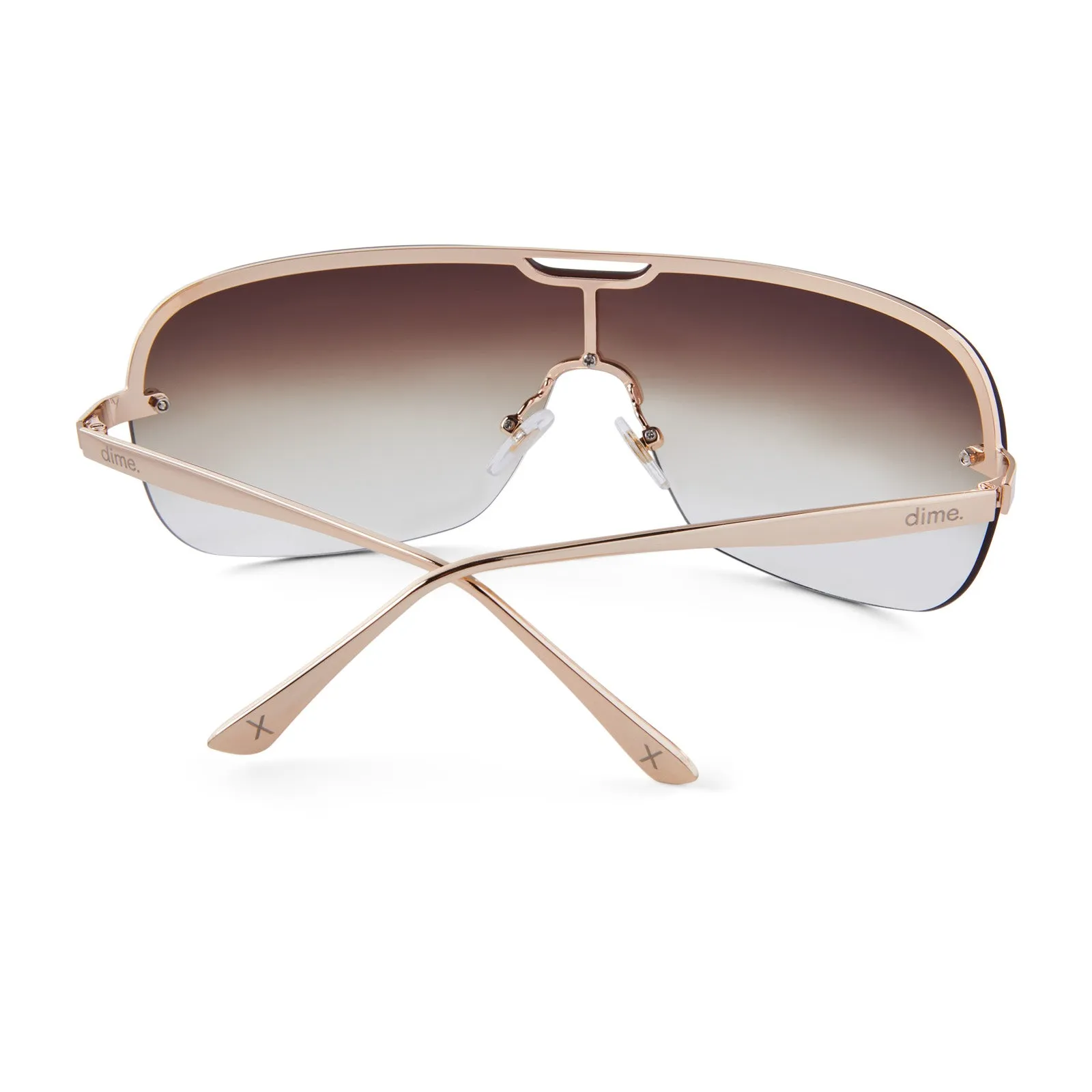 wilshire - shiny gold   brown gradient sharp sunglasses